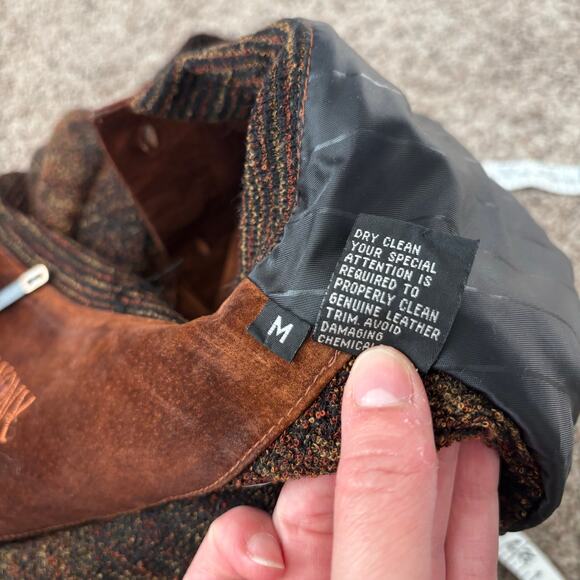 SAXONY Men’s Vintage Genuine Leather Knit
Pullover Sweater M - Picture 13 of 15